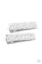 Load image into Gallery viewer, HAIR Comes Trouble - White and Iridescent Rhinestone Hair Clips - Paparazzi Accessories