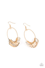 Load image into Gallery viewer, Halo Effect - Gold Oval Earrings with Hanging Gold Rings - Paparazzi Accessories