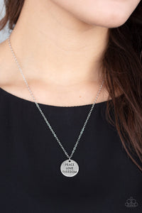 Freedom Isnt Free - Silver "Peace, Love, Freedom" Necklace - Paparazzi Accessories