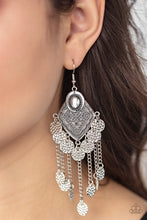 Load image into Gallery viewer, Garden Explorer - Silver Textured Earrings - Paparazzi Accessories
