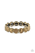 Load image into Gallery viewer, Glamour Garden - Brass Rhinestone Stretchy Bracelet - Paparazzi Accessories