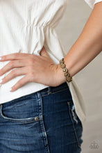 Load image into Gallery viewer, Glamour Garden - Brass Rhinestone Stretchy Bracelet - Paparazzi Accessories