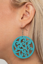 Load image into Gallery viewer, Fresh Off The Vine - Blue Vine Filigree Wood Earrings - Paparazzi Accessories 