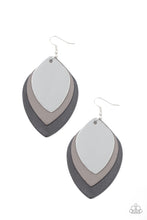Load image into Gallery viewer, Light as a LEATHER - Black, Brown, and Gray Leather Earrings - Paparazzi Accessories