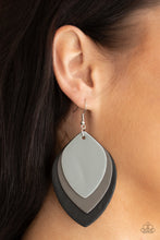 Load image into Gallery viewer, Light as a LEATHER - Black, Brown, and Gray Leather Earrings - Paparazzi Accessories