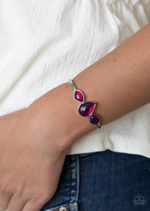 Boho Beach Babe - Purple Stone Cuff Bracelet - Paparazzi Accessories