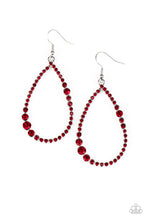 Load image into Gallery viewer, Diva Dimension - Red Rhinestone Teardrop Earrings- Paparazzi Accessories