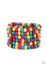 Load image into Gallery viewer, Tanning in Tanzania - Multi Color Wood Bead Stretchy Bracelet - Paparazzi Accessories