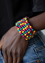 Load image into Gallery viewer, Tanning in Tanzania - Multi Color Wood Bead Stretchy Bracelet - Paparazzi Accessories