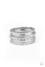 Load image into Gallery viewer, Relics On Repeat - Silver Textured set of 9 Bangle Bracelets - Paparazzi Accessories