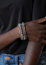 Load image into Gallery viewer, Rockin Renegade - Silver Stone and Bead Coil Bracelet - Paparazzi Accessories