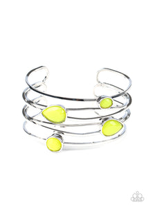 Fashion Frenzy - Yellow - Neon Bead Cuff Bracelet  - Paparazzi Accessories 