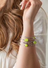 Load image into Gallery viewer, Fashion Frenzy - Yellow - Neon Bead Cuff Bracelet  - Paparazzi Accessories 