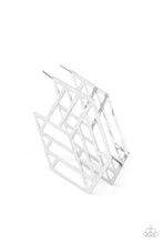 Load image into Gallery viewer, Gotta Get GEO-ing - Silver 3D Geo-Metric Box Earrings - Paparazzi Accessories