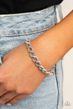 Load image into Gallery viewer, SUEDE Side to Side - Silver Chain and Suede Clasp Bracelet - Paparazzi Accessories