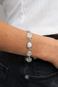 Ms. GLOW-It-All - White Moonstone Clasp Bracelet - Paparazzi Accessories