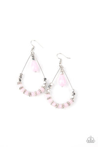 Lovely Lucidity - Pink Crystal Like Bead Earrings - Paparazzi Accessories