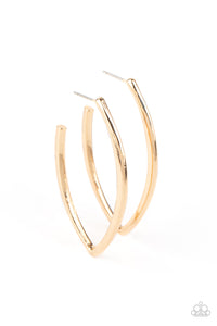 Point-Blank Beautiful - Gold V-Shaped Hoop Earrings - Paparazzi Accessories