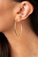 Load image into Gallery viewer, Point-Blank Beautiful - Gold V-Shaped Hoop Earrings - Paparazzi Accessories