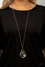Load image into Gallery viewer, All Systems GLOW - Black, Hematite, and White Rhinestone Long Necklace - Paparazzi Accessories