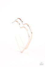 Load image into Gallery viewer, I HEART a Rumor - Rose Gold Heart Hoop Earrings - Paparazzi Accessories 