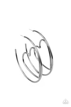Load image into Gallery viewer, Love At First BRIGHT - Black - Gunmetal Heart Hoop earrings - Paparazzi Accessories
