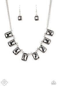After Party Access - Silver Smoky Gem Necklace - Paparazzi Accessories