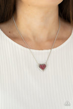Load image into Gallery viewer, Game, Set, MATCHMAKER - Red Rhinestone Heart Necklace - Paparazzi Accessories