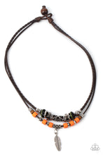 Load image into Gallery viewer, Fly Away HOMESPUN - Multi Leaf, Bead and Leather Urban Necklace - Paparazzi Accessories