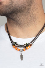 Load image into Gallery viewer, Fly Away HOMESPUN - Multi Leaf, Bead and Leather Urban Necklace - Paparazzi Accessories