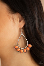 Load image into Gallery viewer, Stone Sky - Orange Crackle Stone Earrings - Paparazzi Accessories