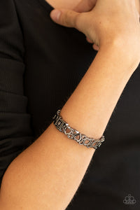 You HEART The Lady! - Black Heart Hinge Bracelet - Paparazzi Accessories