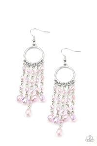 Dazzling Delicious - Pink Iridescent Bead Earrings - Paparazzi Accessories