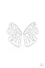 Load image into Gallery viewer, Butterfly Frills - Silver Butterfly Earrings - Paparazzi Accessories
