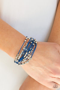 Star-Studded Affair - Blue - Silver Star Magnetic Bracelet - Paparazzi Accessories