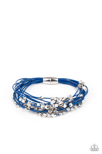 Star-Studded Affair - Blue - Silver Star Magnetic Bracelet - Paparazzi Accessories
