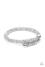 Load image into Gallery viewer, Roll Out The Glitz - Silver Glitter Coil Bracelet - Paparazzi Accessories