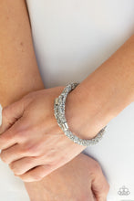 Load image into Gallery viewer, Roll Out The Glitz - Silver Glitter Coil Bracelet - Paparazzi Accessories