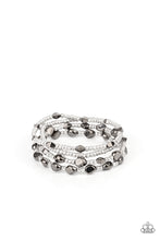 Load image into Gallery viewer, Fashionably Faceted - Multi Gunmetal and Silver Beaded Stretchy Bracelets - Paparazzi Accessories