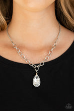 Load image into Gallery viewer, Mega Modern - Silver Chain Necklace with a Teardrop Rhinestone - Paparazzi Accessories