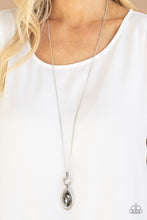 Load image into Gallery viewer, Glamorously Glaring - Silver Rhinestone Pendant Necklace - Paparazzi Accessories