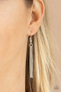 Glamorously Glaring - Silver Rhinestone Pendant Necklace - Paparazzi Accessories