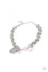 Lovable Luster - Pink " Love" Pendant Charm Bracelet - Paparazzi  Accessories 