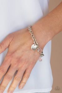 Lovable Luster - Pink " Love" Pendant Charm Bracelet - Paparazzi  Accessories 