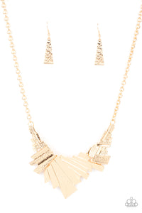 Happily Ever AFTERSHOCK - Gold Hammered Detail Necklace - Paparazzi Accessories