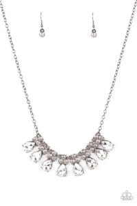 Sparkly Ever After - Black with White Rhinestone Necklace - Paparazzi Accessories