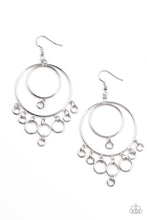 Load image into Gallery viewer, Roundabout Radiance - Silver Circle and Rings Earrings - Paparazzi Accessories