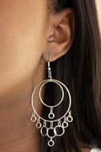 Load image into Gallery viewer, Roundabout Radiance - Silver Circle and Rings Earrings - Paparazzi Accessories