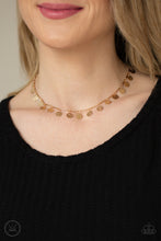 Load image into Gallery viewer, Musically Minimalist - Gold Disc Choker Necklace - Paparazzi Accessories
