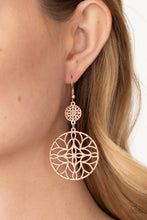 Load image into Gallery viewer, Mandala Eden - Rose Gold Mandala Earrings - Paparazzi Accessories